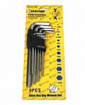 Набор ключей 6-гранных Г-образных длинных 9 предметов(1,5-10мм) в пластиковом держателе Partner PA-5