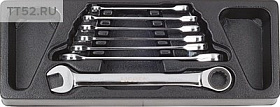 На сайте Трейдимпорт можно недорого купить Набор ключей комбинированных трещоточных 7пр. 8-19мм (ложемент) ACK-384018. 