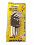 Набор ключей 6-гранных Г-образных 9 предметов(1,5-10мм) в пластиковом держателе Partner PA-509